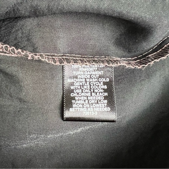 Ryegrass Metallic Rose Gold Neck Bow Mock Neck Long Sleeve Blouse, Size Medium - Picture 5 of 7